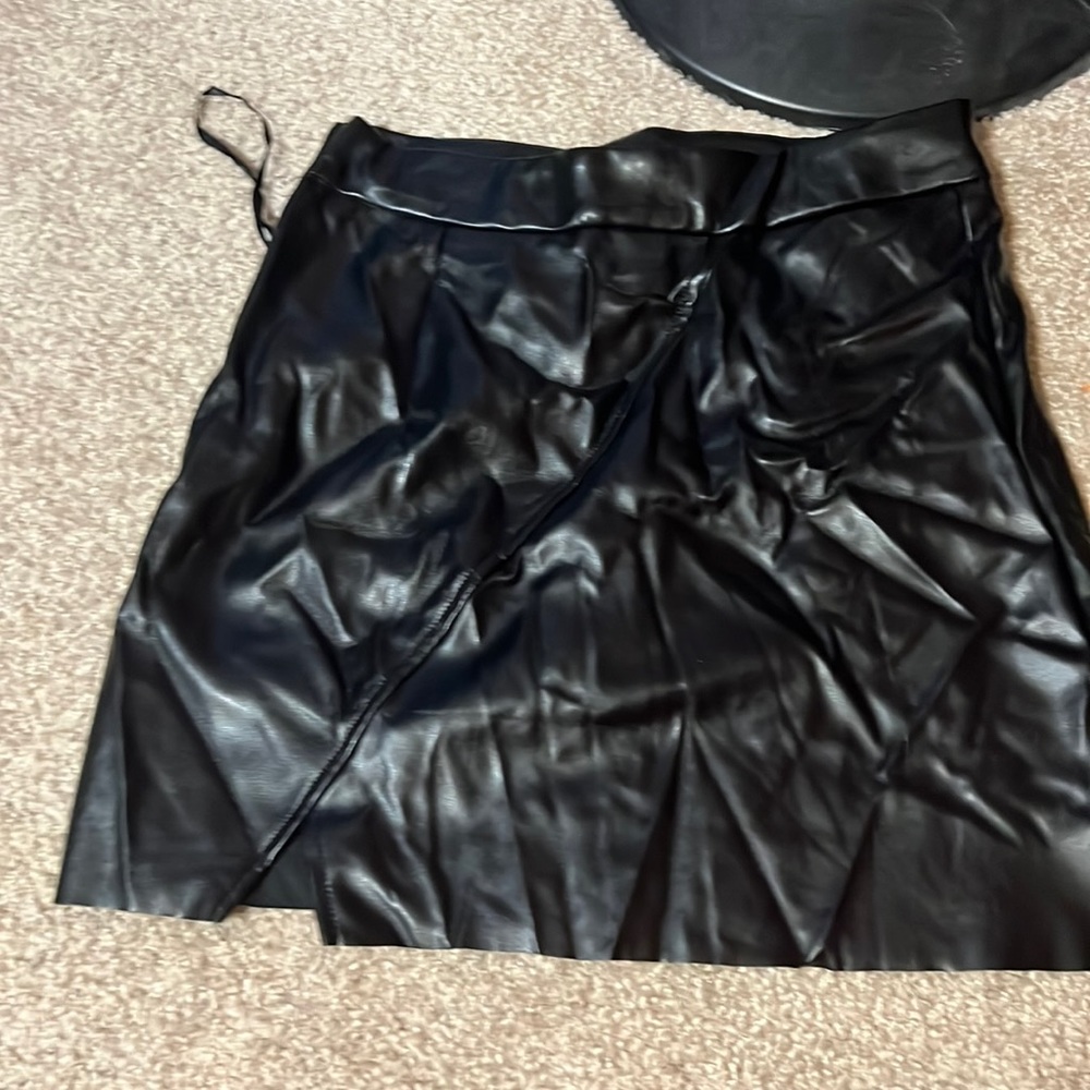 Black leather skirt
